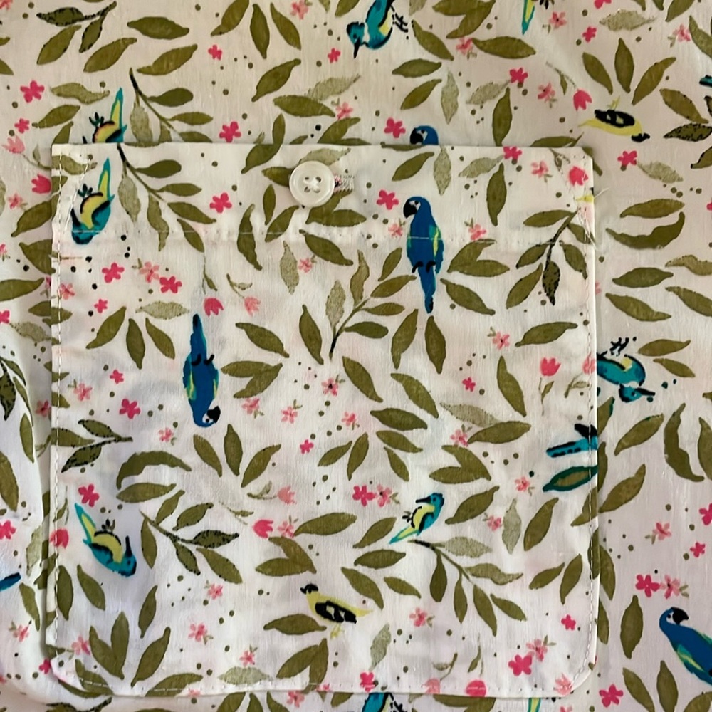 Croft & Barrow Multicolor White Button-Down Shirt with blue birds Size XXL - Picture 7 of 11